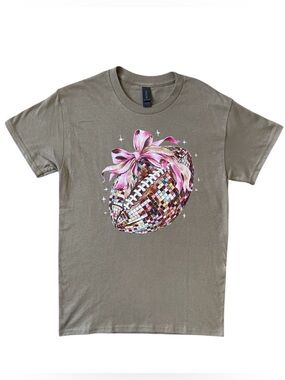 Graphic Football Bow T-Shirt | Size S
